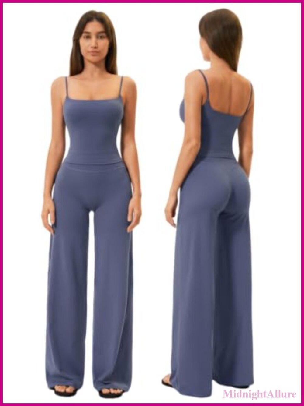 Buttery Soft 2-Piece Workout Set: Crop Tank & Wide Leg Pants